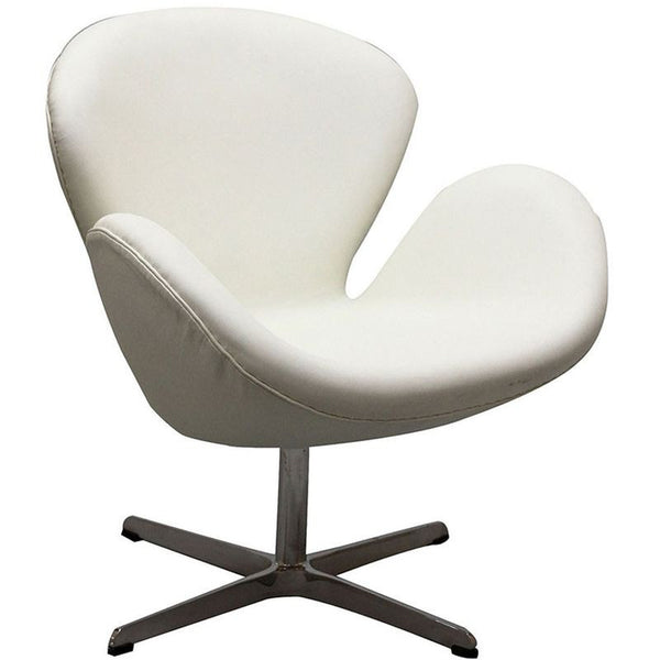 Wing Leather Lounge Chair in White