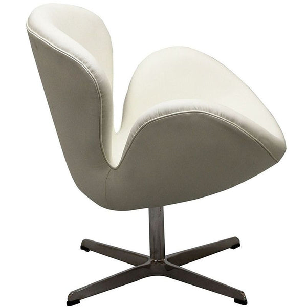 Wing Leather Lounge Chair in White