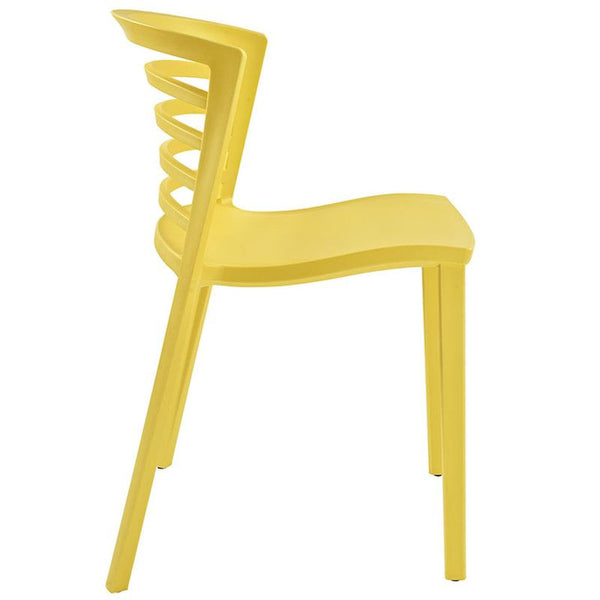 Curvy Dining Side Chair in Yellow