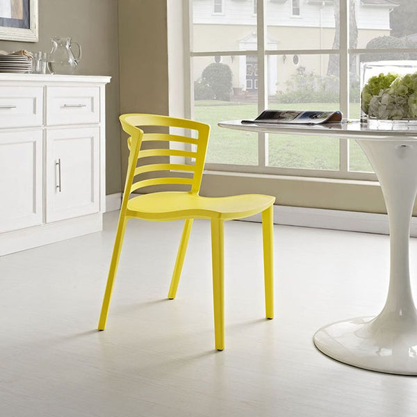 Curvy Dining Side Chair in Yellow