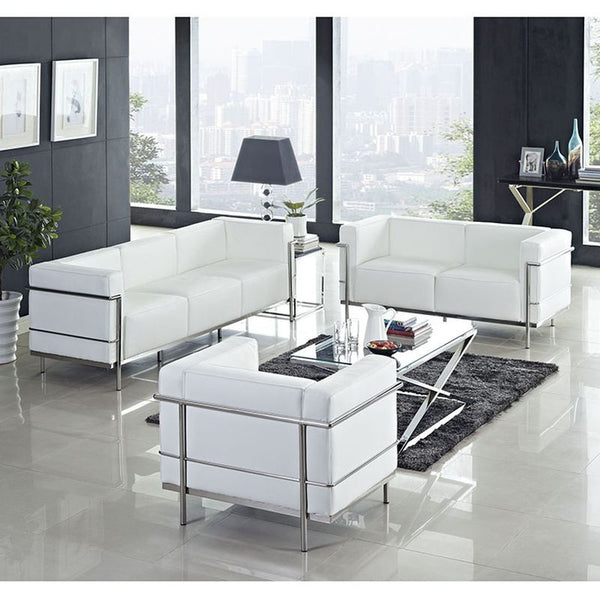 Charles Grande Loveseat in White