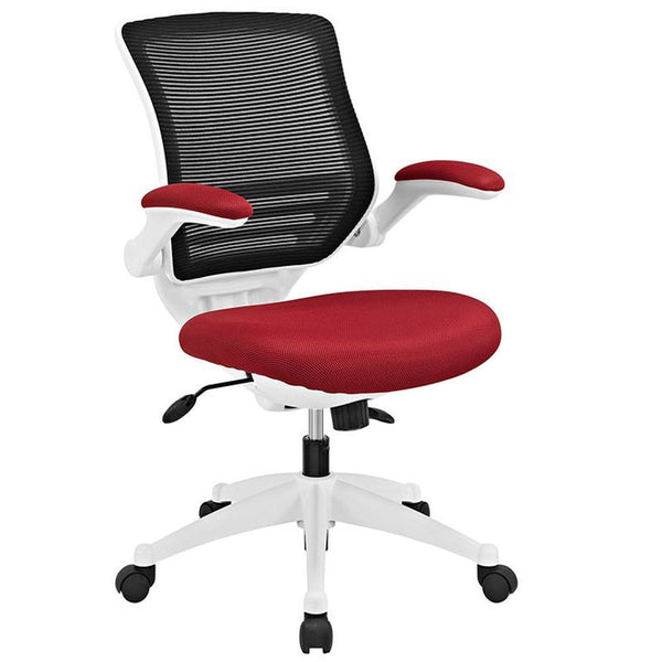 Edge White Base Office Chair in Red