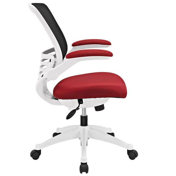 Edge White Base Office Chair in Red