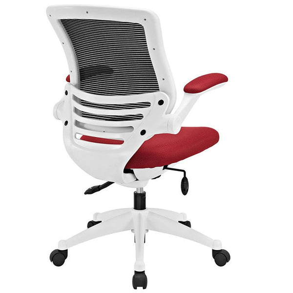 Edge White Base Office Chair in Red