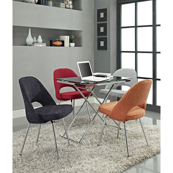 Cordelia Dining Fabric Side Chair in Light Gray
