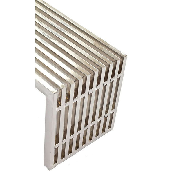 Gridiron Medium Stainless Steel Bench in Silver
