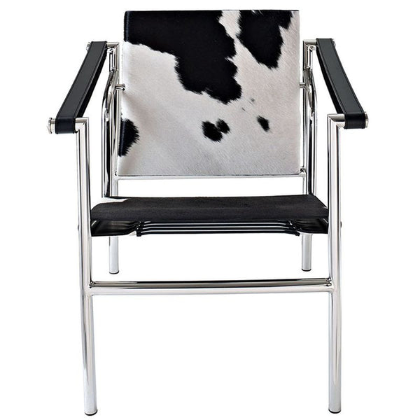 Charles Pony Hide Lounge Chair in Black And White