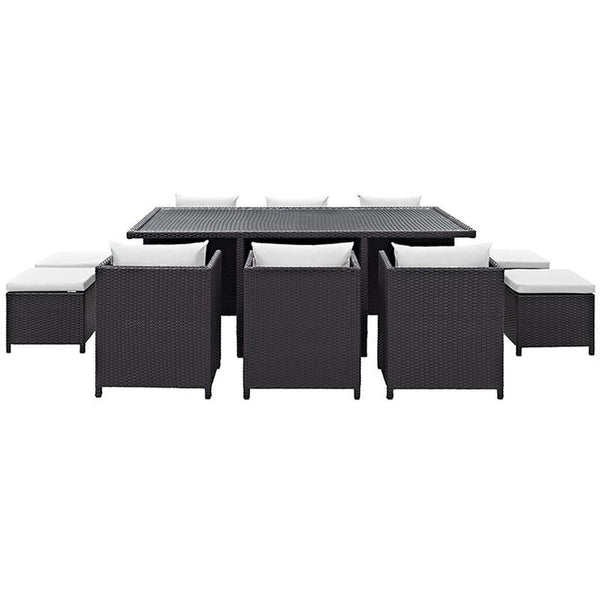 Reversal 11 Piece Outdoor Patio Dining Set in Espresso White