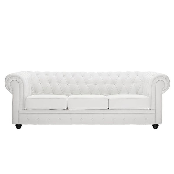 Chesterfield Leather Sofa in White by Furniture and Things