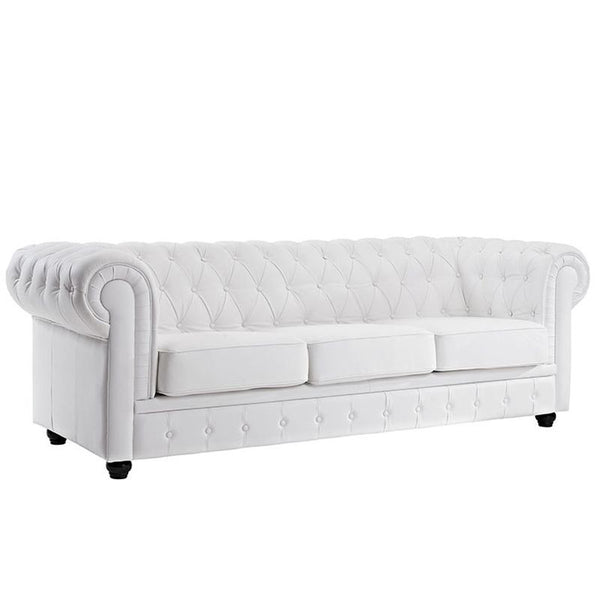 Chesterfield Leather Sofa in White by Furniture and Things