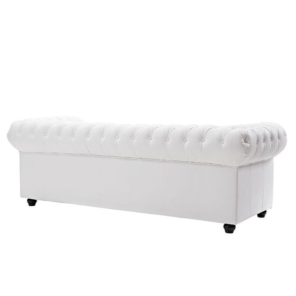 Chesterfield Leather Sofa in White by Furniture and Things