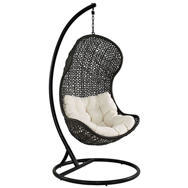 Parlay Swing Outdoor Patio Fabric Lounge Chair in Espresso White