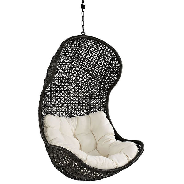 Parlay Swing Outdoor Patio Fabric Lounge Chair in Espresso White