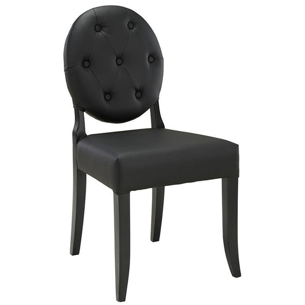 Button Dining Side Chair in Black