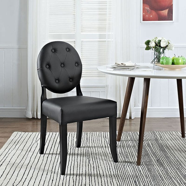 Button Dining Side Chair in Black