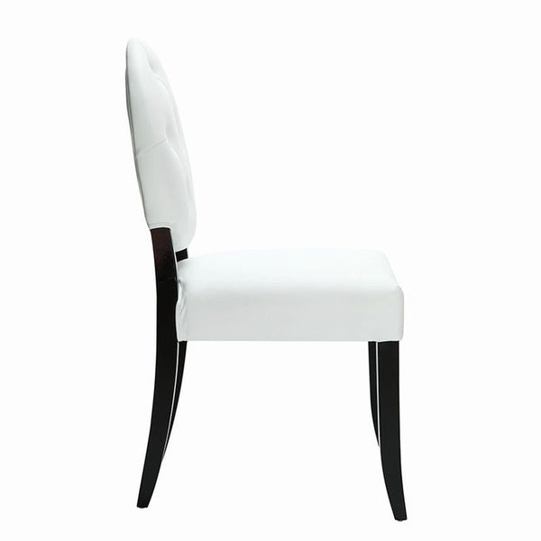 Button Dining Side Chair in White