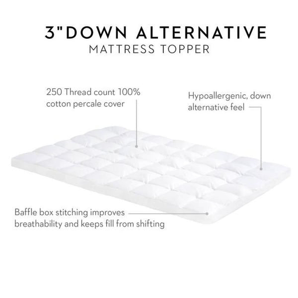 Twin 3" Down Alternative Mattress Topper