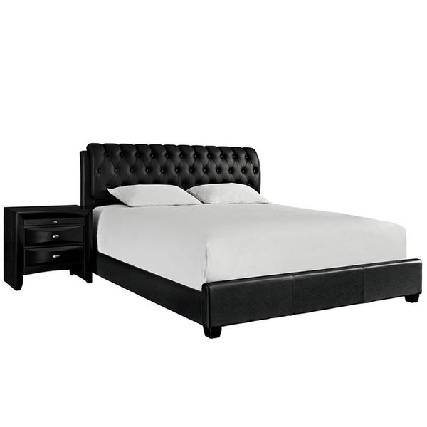 Francesca 2 Piece King Bedroom Set in Black by Furniture and Things