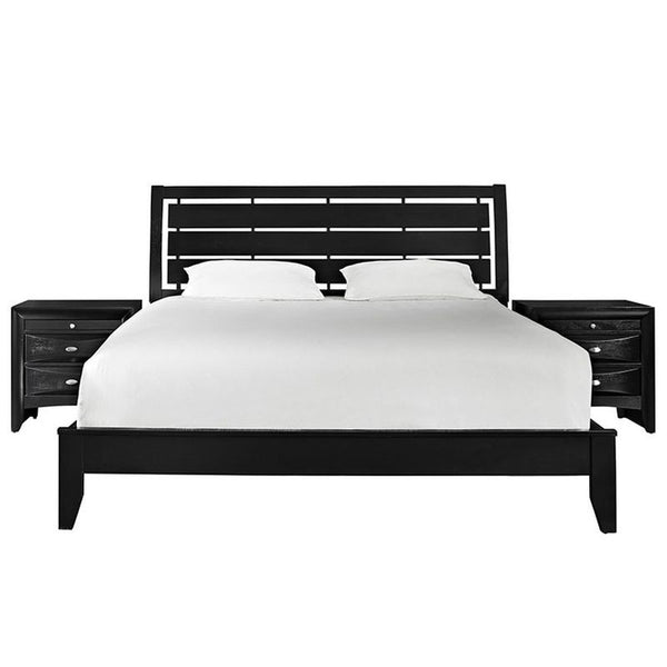 Olivia 3 Piece Queen Bedroom Set in Black
