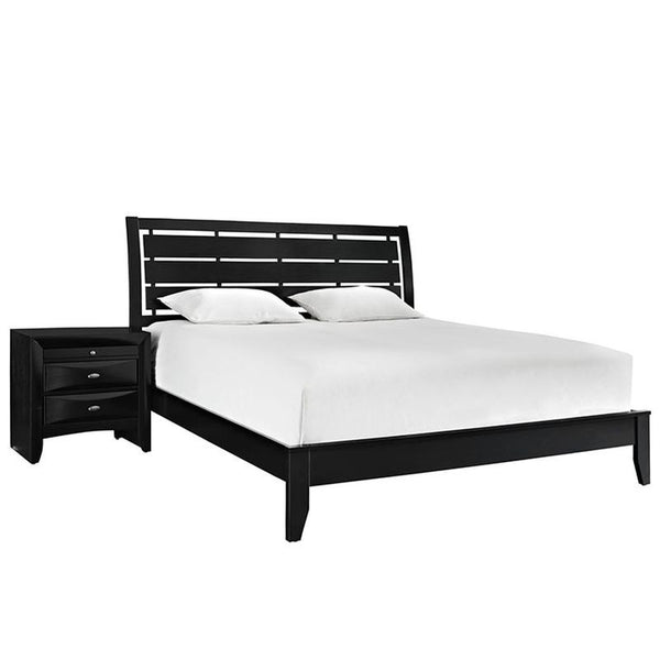Olivia 2 Piece Queen Bedroom Set in Black