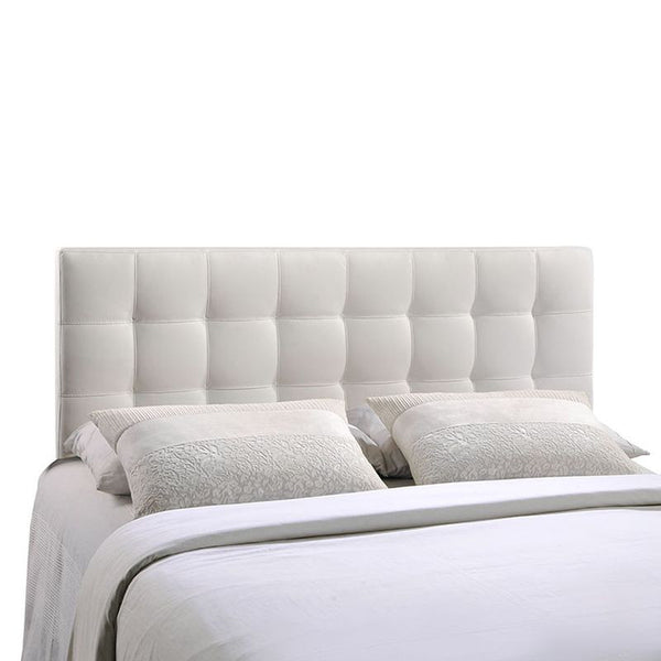 Lily King Vinyl Headboard in White
