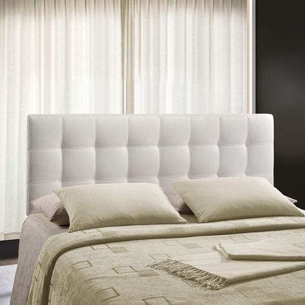 Lily King Vinyl Headboard in White