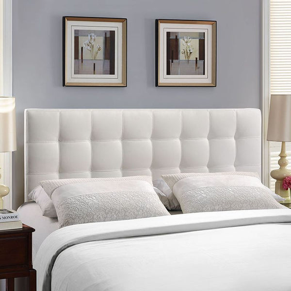 Lily King Vinyl Headboard in White