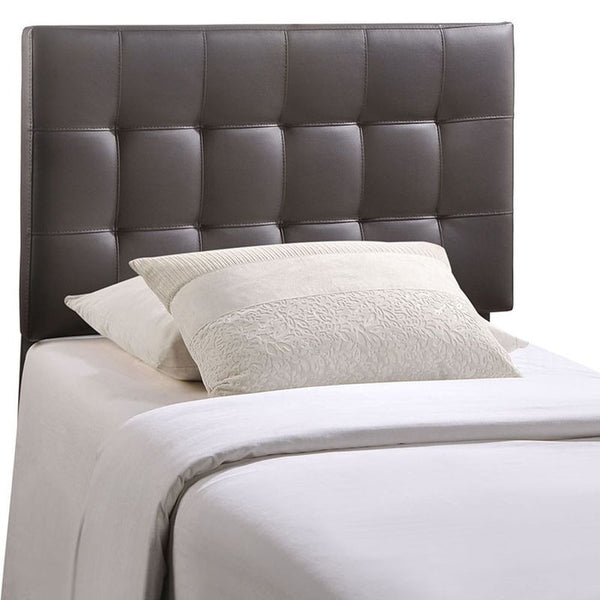Lily Twin Vinyl Headboard in Brown