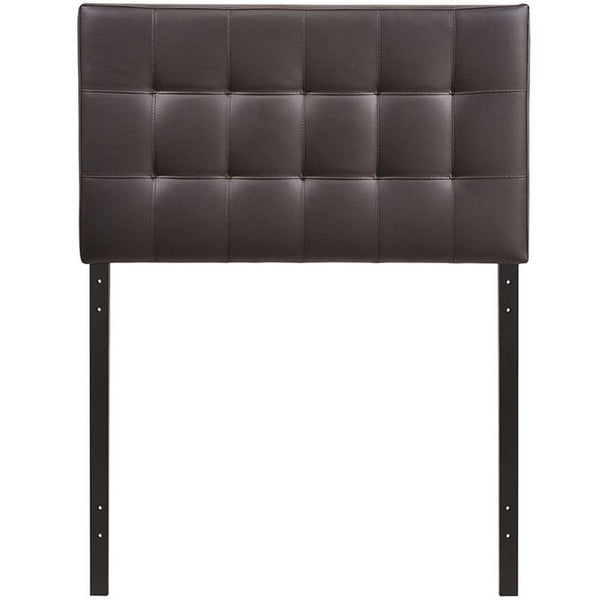 Lily Twin Vinyl Headboard in Brown