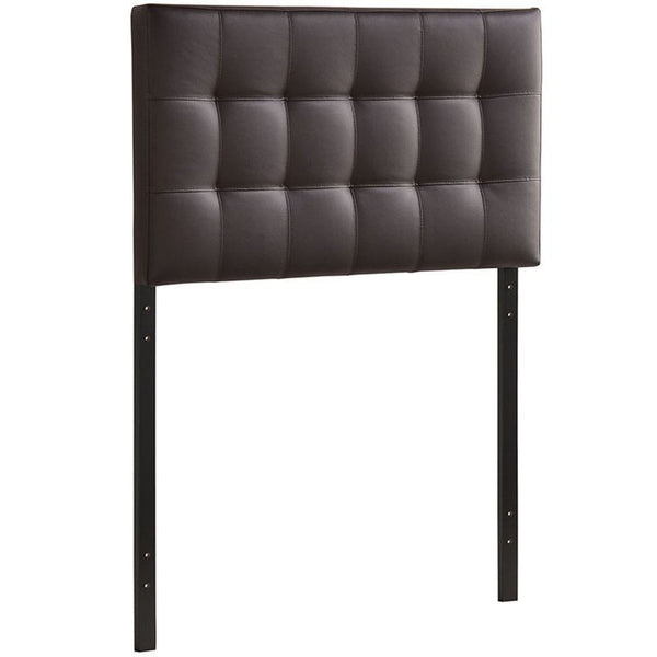 Lily Twin Vinyl Headboard in Brown