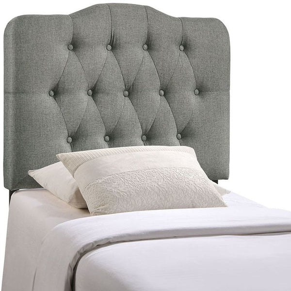 Annabel Twin Fabric Headboard in Gray