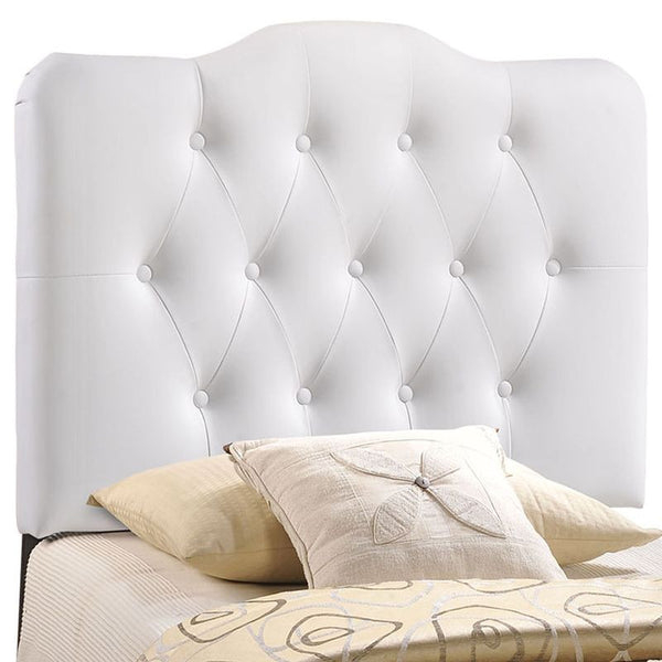 Annabel Twin Vinyl Headboard in White