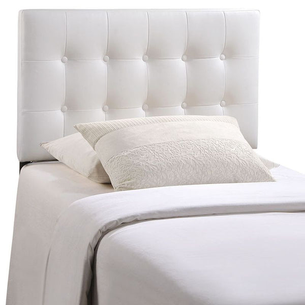 Emily Twin Vinyl Headboard in White