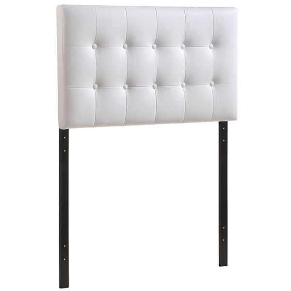 Emily Twin Vinyl Headboard in White