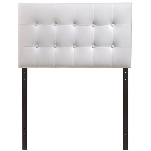 Emily Twin Vinyl Headboard in White