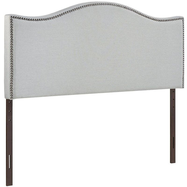 Curl Full Nailhead Upholstered Headboard in Sky Gray