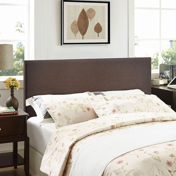 Region Queen Upholstered Headboard in Dark Brown