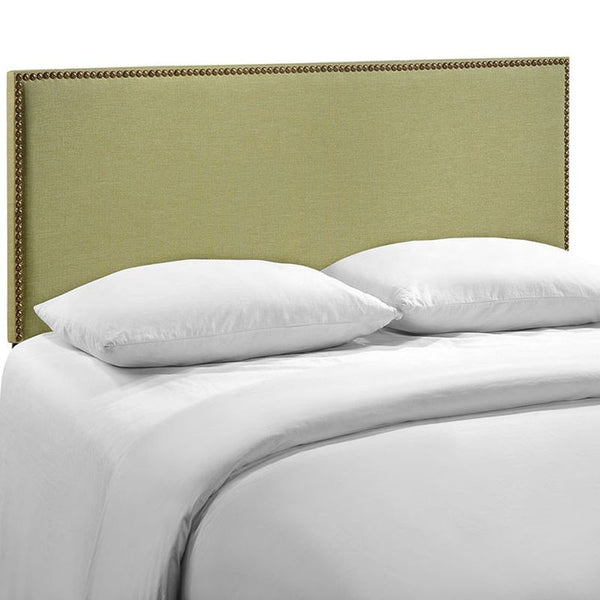 Region Queen Nailhead Upholstered Headboard in Green