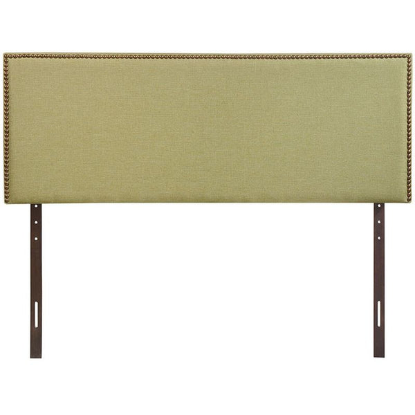 Region Queen Nailhead Upholstered Headboard in Green