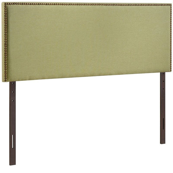 Region Queen Nailhead Upholstered Headboard in Green