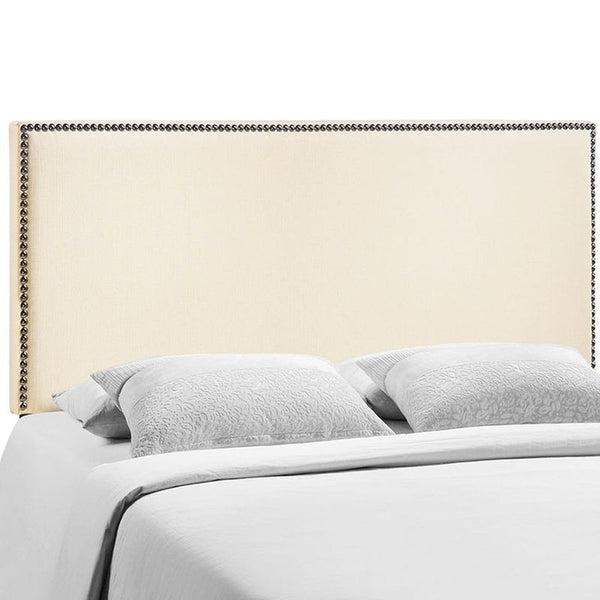 Region Queen Nailhead Upholstered Headboard in Ivory