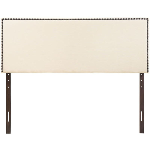 Region Queen Nailhead Upholstered Headboard in Ivory
