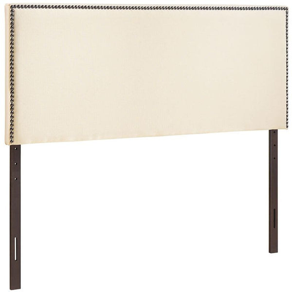 Region King Nailhead Upholstered Headboard in Ivory
