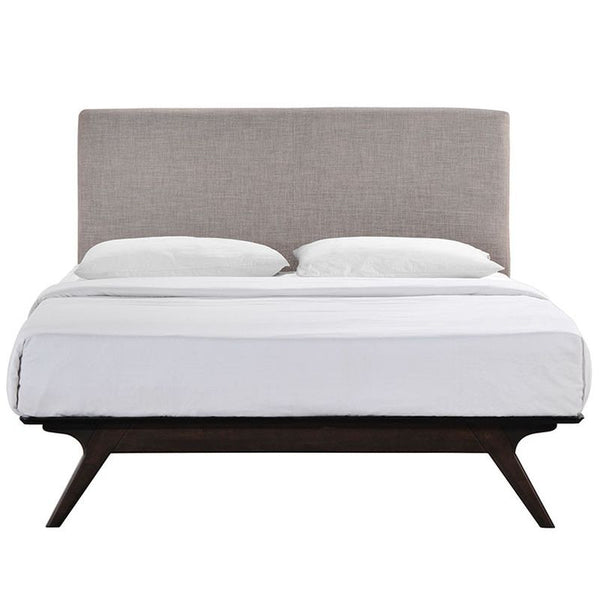 Tracy Queen Bed in Cappuccino Gray