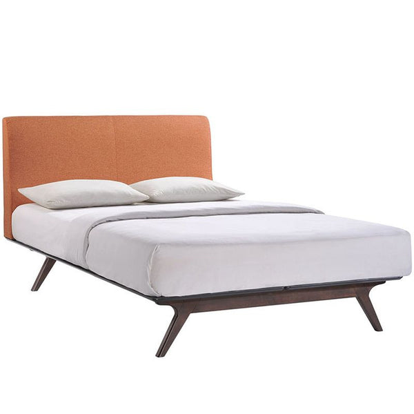 Tracy Queen Bed in Cappuccino Orange