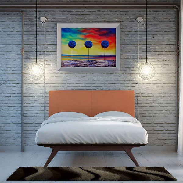 Tracy Queen Bed in Cappuccino Orange