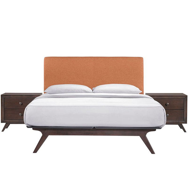 Tracy 3 Piece Queen Bedroom Set in Cappuccino Orange