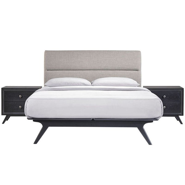 Addison 3 Piece Queen Bedroom Set in Black Gray