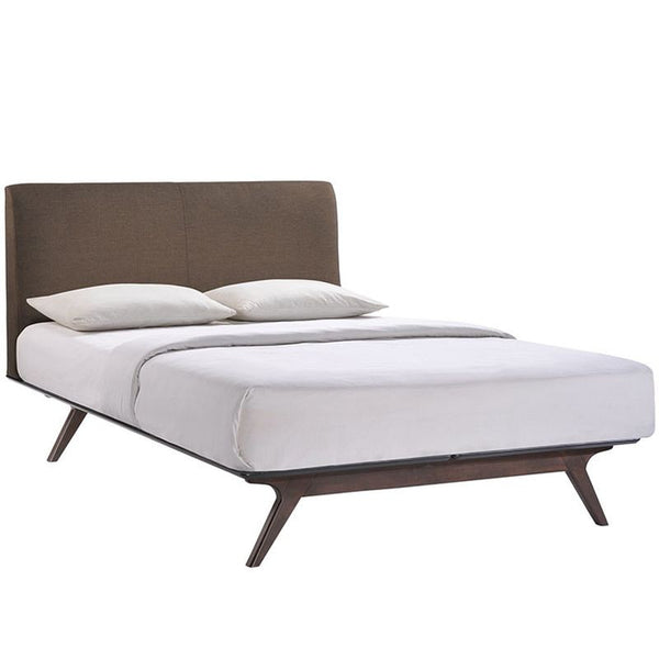 Tracy King Wood Bed in Cappuccino Brown