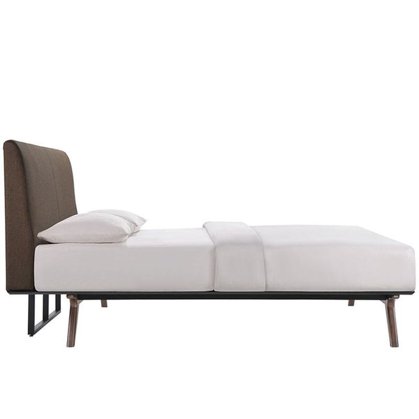 Tracy King Wood Bed in Cappuccino Brown